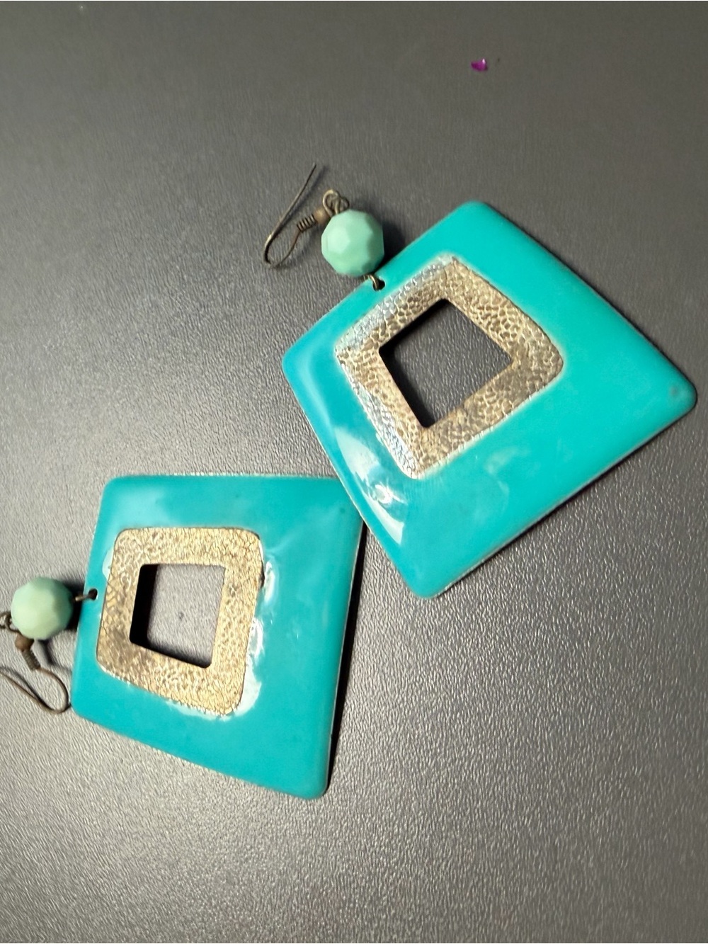 Turquoise Square Dangle Earrings - Women Jewelry